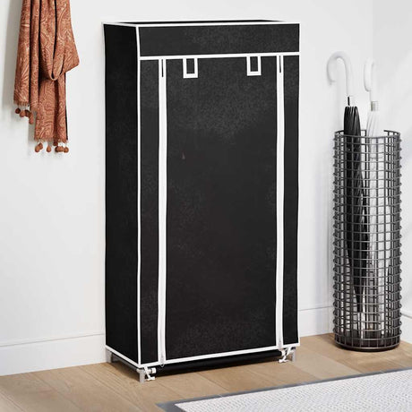 Vidaxl -Schuhschrank mit Abdeckung 58x28x106 Stoff schwarz