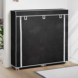 Vidaxl -Schuhschrank mit Abdeckung 115x28x110 Stoff schwarz