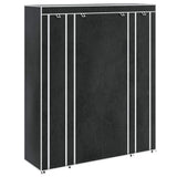 Vidaxl kledingkast met vakken en stangen 45x150x176 cm stof zwart