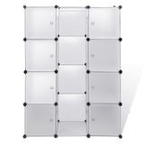 Vidaxl kast met 9 compartimenten modulair 109x36,5x143 cm wit