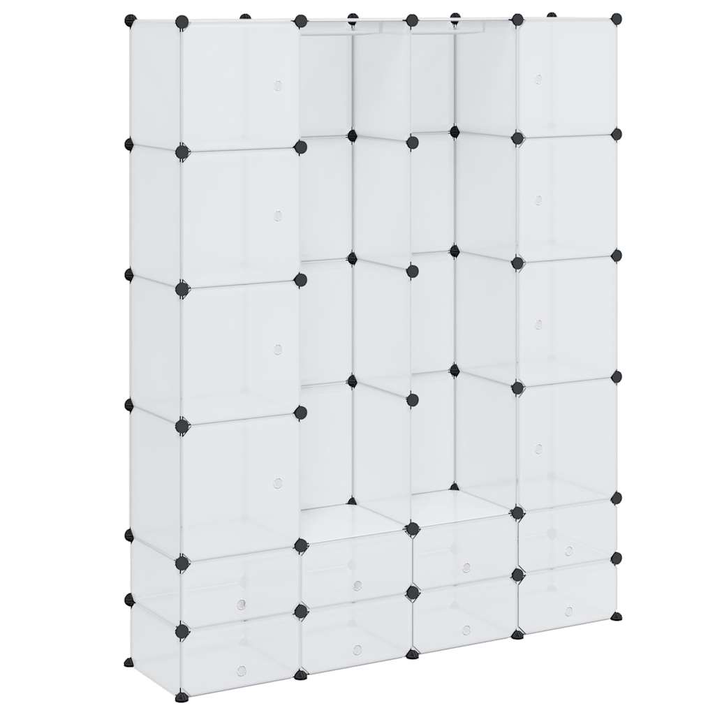Vidaxl modulaire kast met 18 compartimenten wit 37 x 146 x 180,5 cm