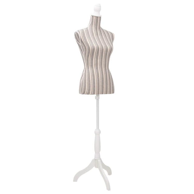 Vidaxl Estalage Doll Torso Frau Baumwollwäsche mit Streifen