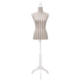 Vidaxl Estalage Doll Torso Frau Baumwollwäsche mit Streifen