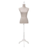 Vidaxl Estalage Doll Torso Frau Baumwollwäsche mit Streifen