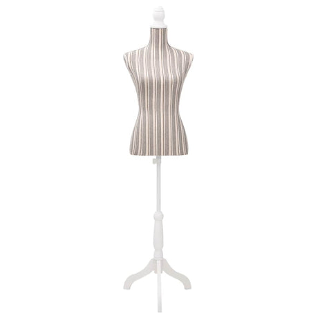 Vidaxl Estalage Doll Torso Frau Baumwollwäsche mit Streifen