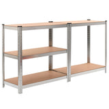 VIDAXL-LAGE RAG 5-LAYER-STAHL und PRICTIONED Holz Silberfarbe