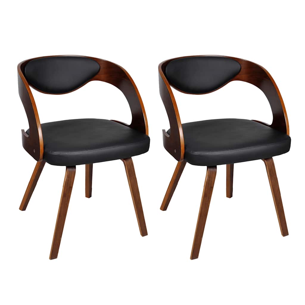 Vidaxl eetkamerstoelen 2 st kunstleer bruin