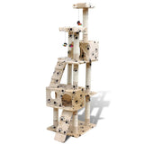 Vidaxl -Katzenkratzen mit Legprints und 2 Häusern 170 cm Beige