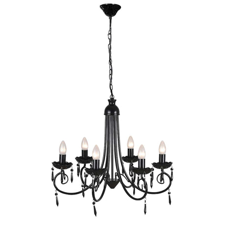 Vidaxl Deckenlampe Kronleuchter 6 Lichter schwarz