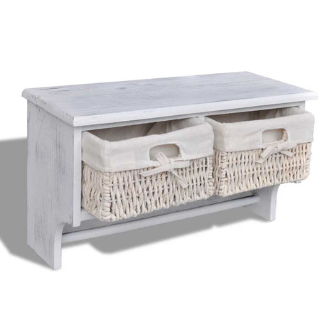 Vidaxl Walkshor 60x23.5x33 cm Paulowniahout Weiß