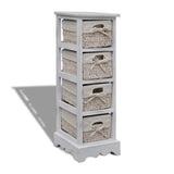 Vidaxl opbergkast met 4 weefmanden hout wit
