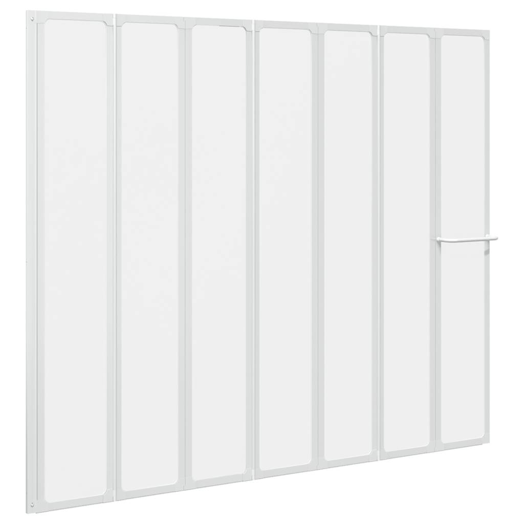 Vidaxl Dusche und Badebildschirm 140 x 168 cm 7 Paneele mit Handtuchregal