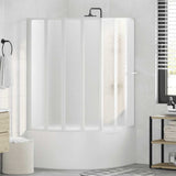 Vidaxl Dusche und Badebildschirm 140 x 168 cm 7 Paneele mit Handtuchregal