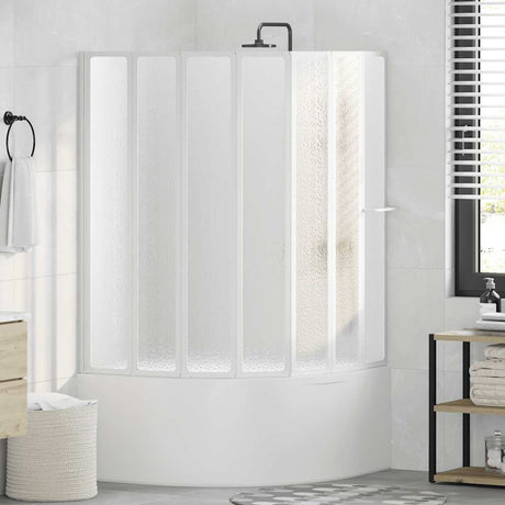 Vidaxl Dusche und Badebildschirm 140 x 168 cm 7 Paneele mit Handtuchregal