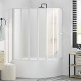 Vidaxl Dusche und Badebildschirm 140 x 168 cm 7 Paneele mit Handtuchregal