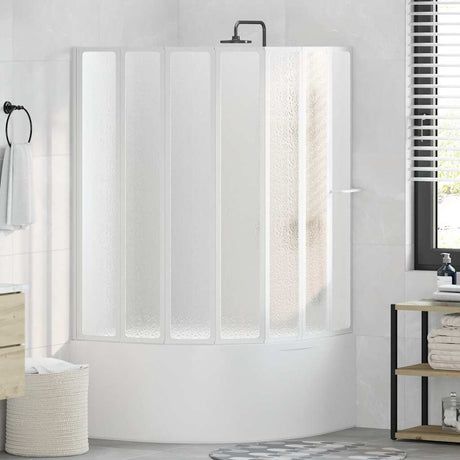Vidaxl Dusche und Badebildschirm 140 x 168 cm 7 Paneele mit Handtuchregal