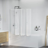 Vidaxl Dusche und Badebildschirm 140 x 168 cm 7 Paneele mit Handtuchregal