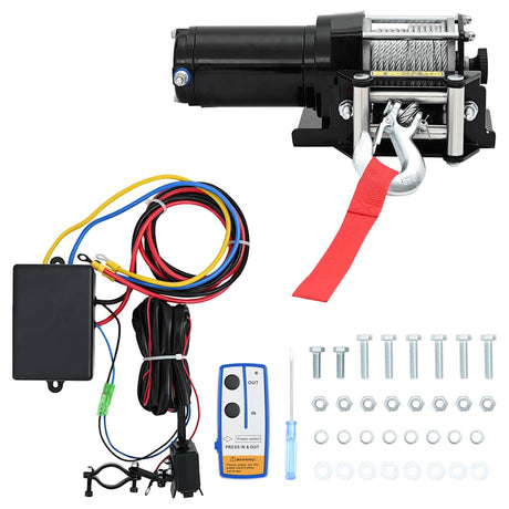 Vidaxl Electric Winch 12 V 1360 kg mit Montageplatte und Rollenfenster