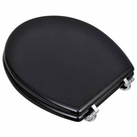 Vidaxl Toilettensitz einfaches Design MDF Schwarz