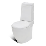 Vidaxl Toiletten Bidet Set stehend Keramik Weiß
