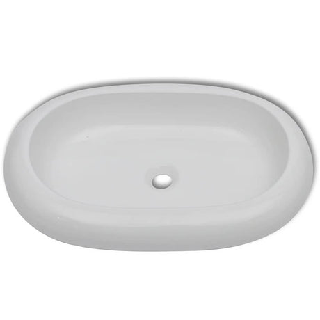 VIDAXL Luxuskeramik -Spüle Oval 63 x 42 cm (weiß)