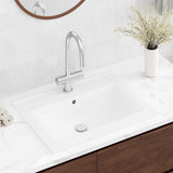 Vidaxl -Waschbecken mit Kranloch rechteckig 60 x 46 cm Keramik Weiß