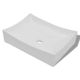 VIDAXL CERAMIC WASHBAIN SCALE -HAPED High Gloss (weiß)