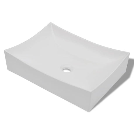 VIDAXL CERAMIC WASHBAIN SCALE -HAPED High Gloss (weiß)