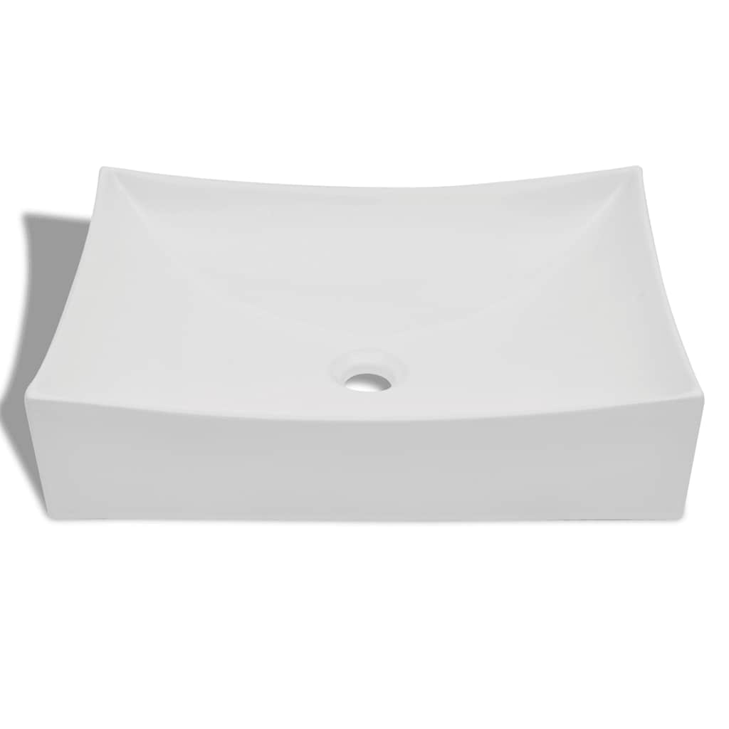 VIDAXL CERAMIC WASHBAIN SCALE -HAPED High Gloss (weiß)