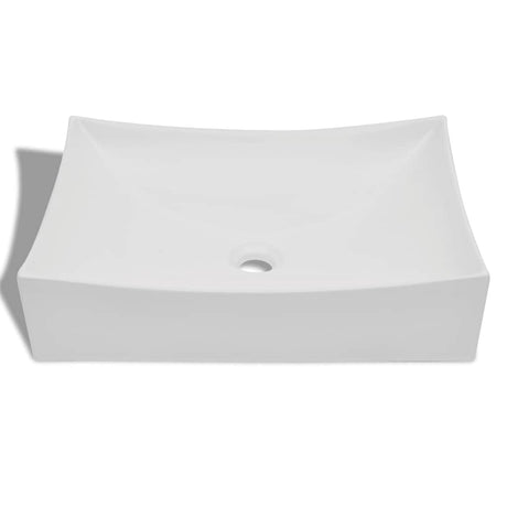 VIDAXL CERAMIC WASHBAIN SCALE -HAPED High Gloss (weiß)