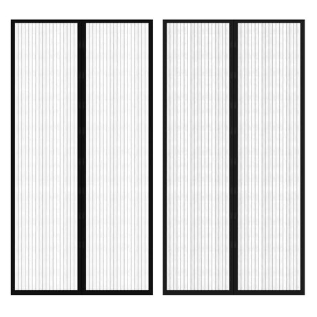 Vidaxl Insektentürvorhänge 2 PCs Magnetisch 210x100 cm schwarz