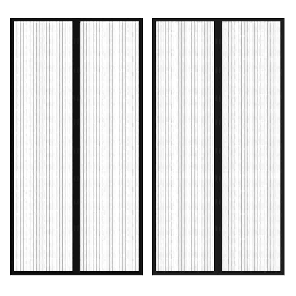 Vidaxl Insektentürvorhänge 2 PCs Magnetisch 210x100 cm schwarz