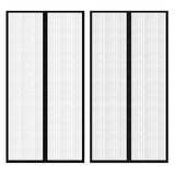 Vidaxl Insektentürvorhänge 2 PCs Magnetisch 210x100 cm schwarz