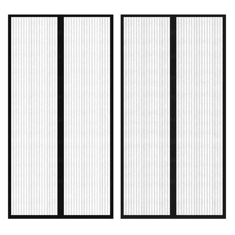 Vidaxl Insektentürvorhänge 2 PCs Magnetisch 210x100 cm schwarz