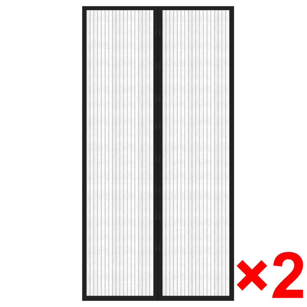 Vidaxl Insektentürvorhänge 2 PCs Magnetisch 210x100 cm schwarz