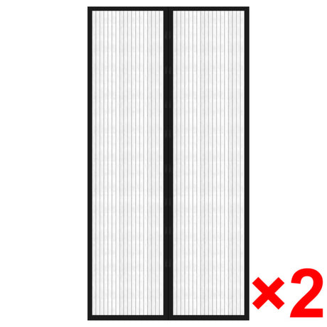 Vidaxl Insektentürvorhänge 2 PCs Magnetisch 210x100 cm schwarz