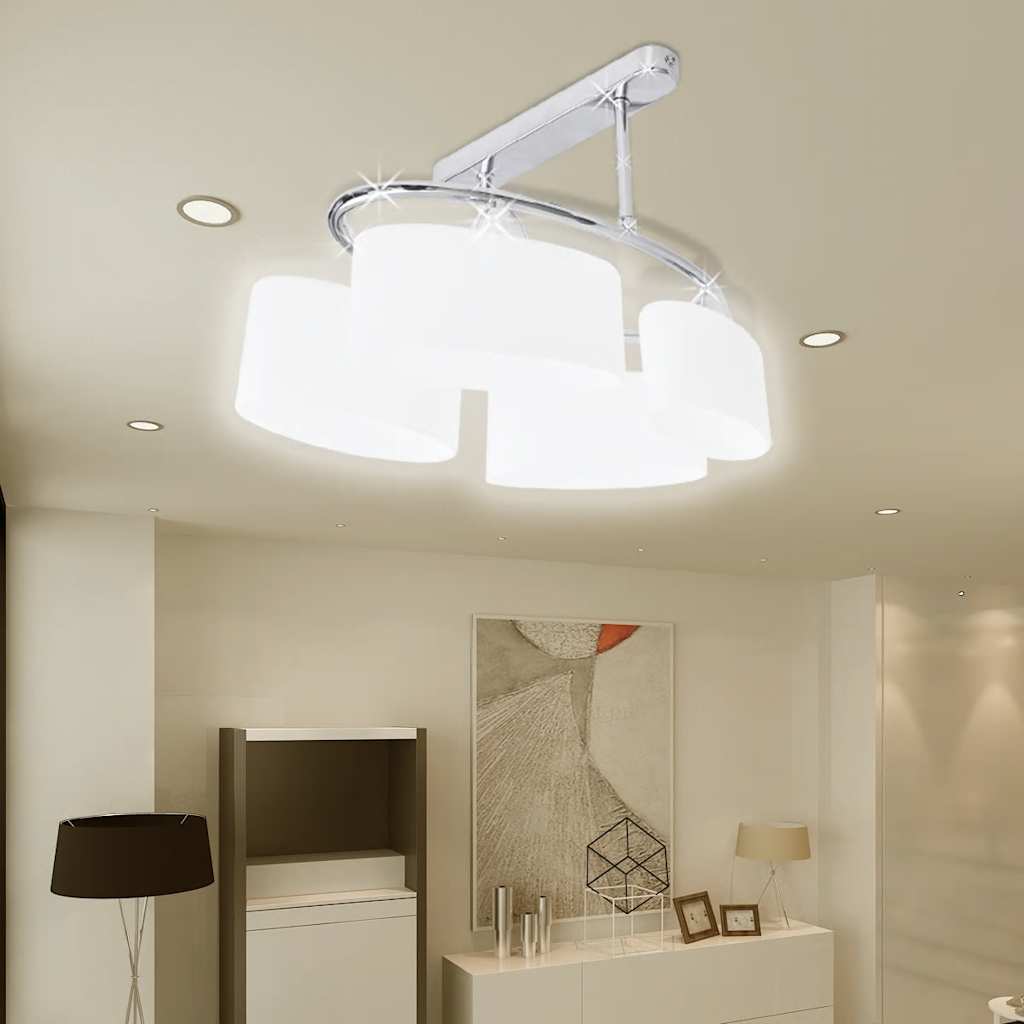 VIDAXL -Deckenlampe mit Ellipseglaskappen (4 x E14)