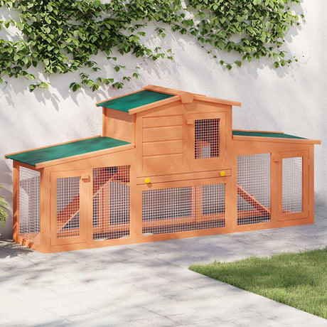 Vidaxl -Kaninchenhütte für Außen mit Dächern großer Holz
