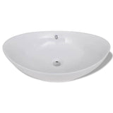VIDAXL CERAMIC SINK OVAL 59 x 38,5 cm