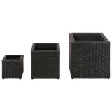 VIDAXL -Pflanzer erhöhten 3 St. Poly Rattan Schwarz