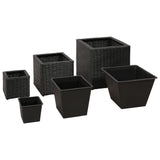 VIDAXL -Pflanzer erhöhten 3 St. Poly Rattan Schwarz