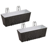 Vidaxl Balkon Anlage Bakken 2 St 50 cm Rattan Schwarz