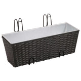 Vidaxl Balkon Anlage Bakken 2 St 50 cm Rattan Schwarz