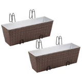 Vidaxl Balkonpflanzen Mülleimer 2 St 50 cm Rattan Brown