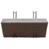 Vidaxl Balkonpflanzen Mülleimer 2 St 50 cm Rattan Brown