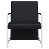 Vidaxl fauteuil met chromen poten kunstleer zwart