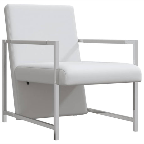 Vidaxl fauteuil met chromen poten kunstleer wit