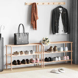 Vidaxl -Schuhregale mit 3 Regalen 2 Stcs Solid Pinewood