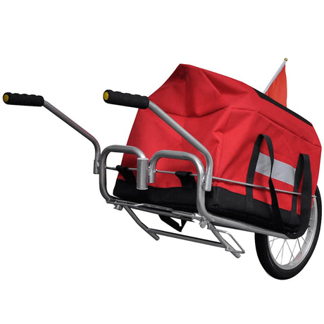 Vidaxl -Fahrradtransportanhänger mit 1 Rad und Aufbewahrungstasche