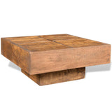 Vidaxl salontafel vierkant massief mangohout bruin